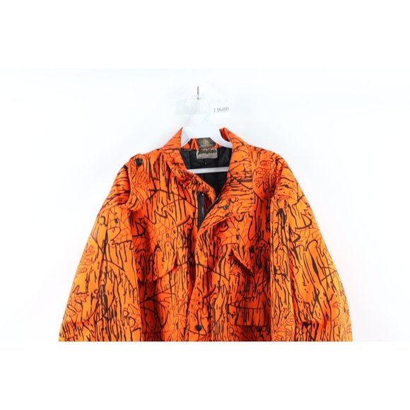 Vintage 90s Smith & Wesson 2XL Insulated Hunting Jacket Blaze Orange Camouflage - Picture 2 of 12